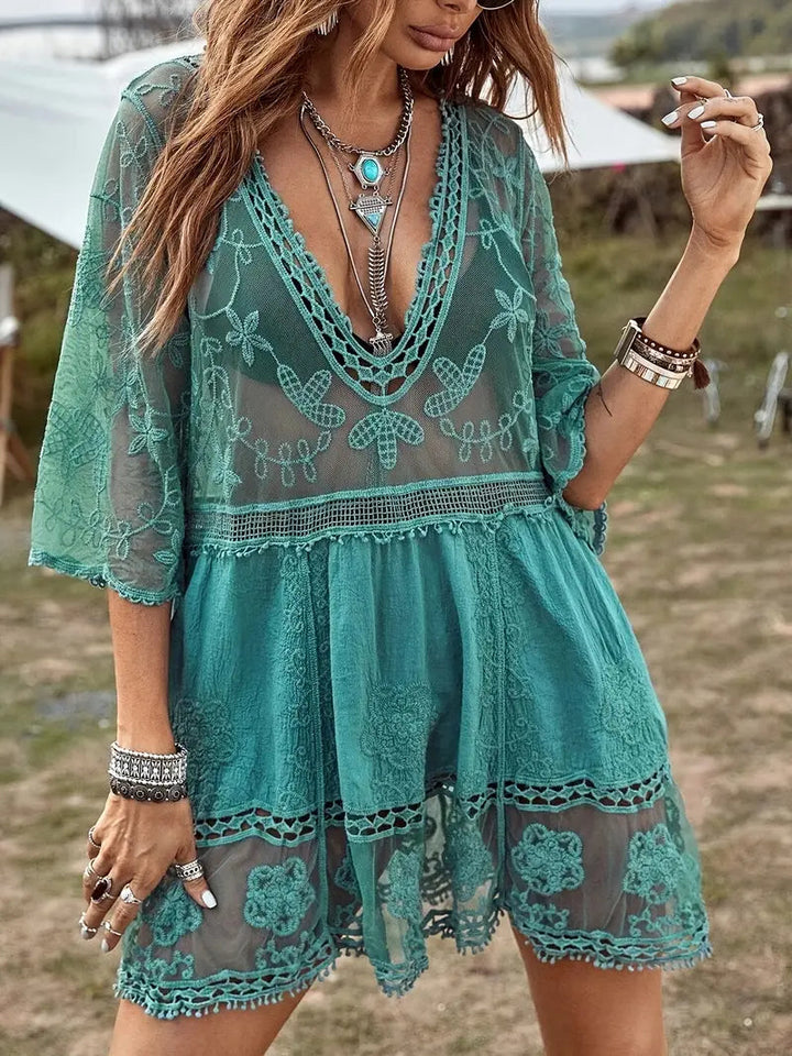 Bikiniöverdrag - Lace - Se igenom - Täckande klänning - Boho-stil-Eva Jonsson