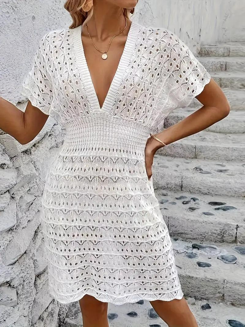 Bikiniöverdrag - Stickad - Boho-stil - Överdragsklänning - Stranddräkter-Eva Jonsson