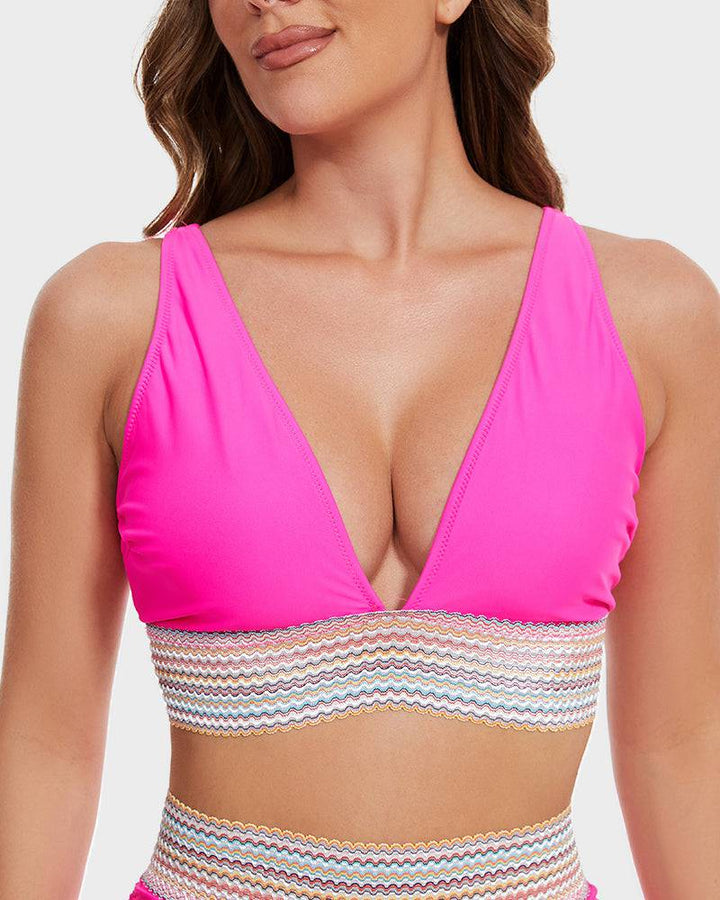 Bikiniset – Tvådelat – V-ringad – hög midja – dambadkläder-Eva Jonsson