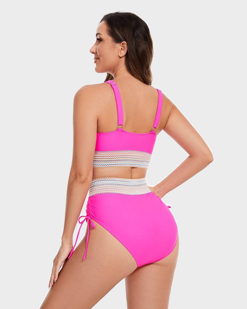 Bikiniset – Tvådelat – V-ringad – hög midja – dambadkläder-Eva Jonsson