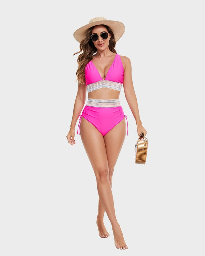 Bikiniset – Tvådelat – V-ringad – hög midja – dambadkläder-Eva Jonsson