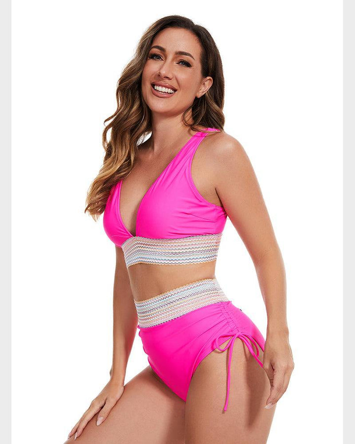Bikiniset – Tvådelat – V-ringad – hög midja – dambadkläder-Eva Jonsson