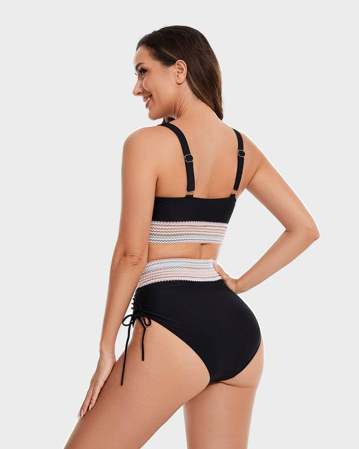 Bikiniset – Tvådelat – V-ringad – hög midja – dambadkläder-Eva Jonsson