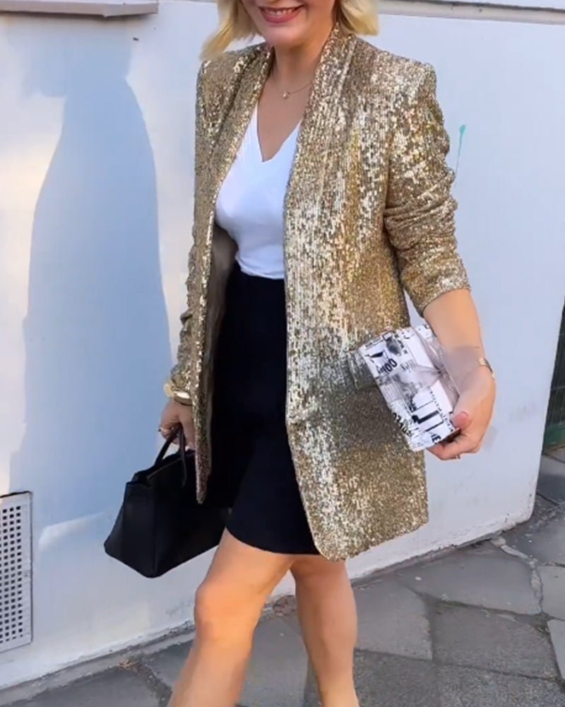Blazer Med Guldpaljetter-Eva Jonsson