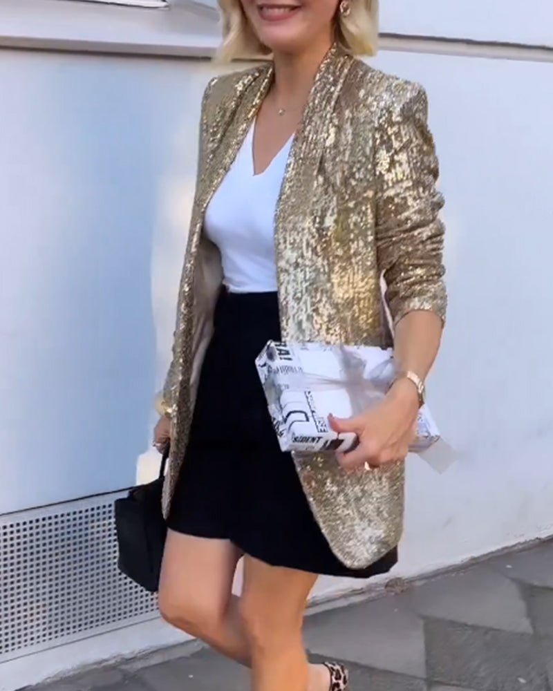 Blazer Med Guldpaljetter-Eva Jonsson