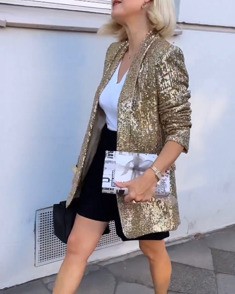 Blazer Med Guldpaljetter-Eva Jonsson