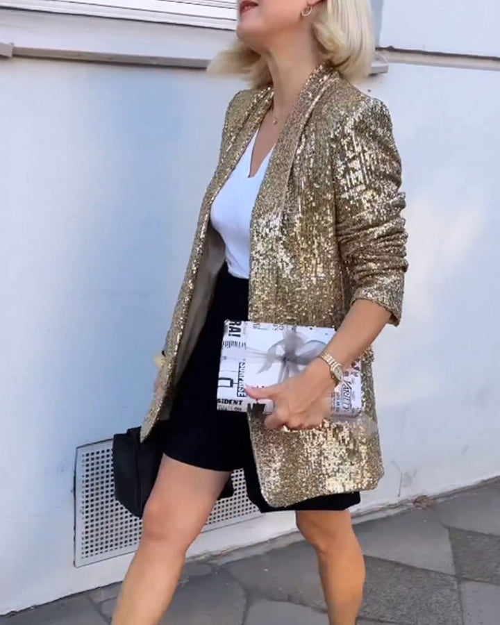 Blazer Med Guldpaljetter-Eva Jonsson