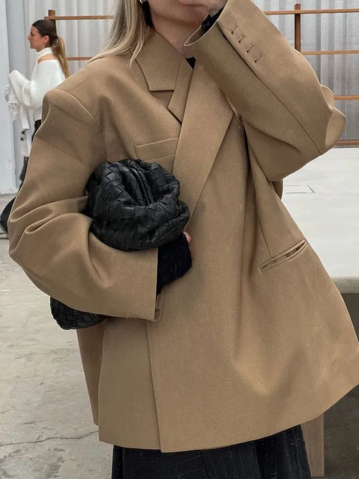 Blazerjacka - Loose Fit Oversized höstjacka för kvinnor-Eva Jonsson