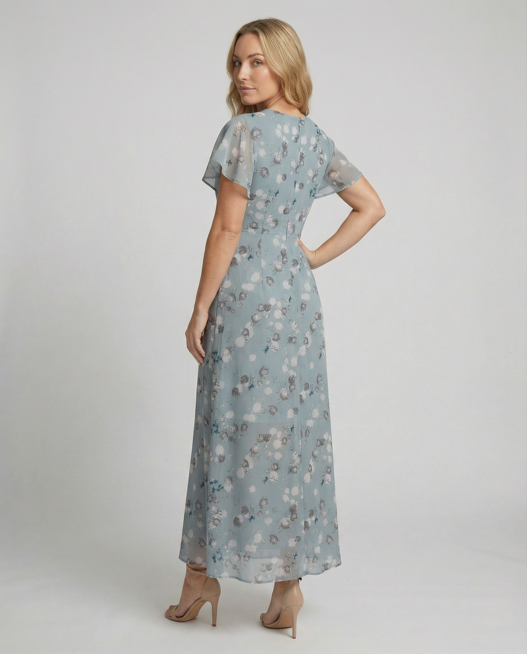 Blommig Maxiklänning med Butterfly-ärm för Sommarfest | Eva Jonsson-Eva Jonsson