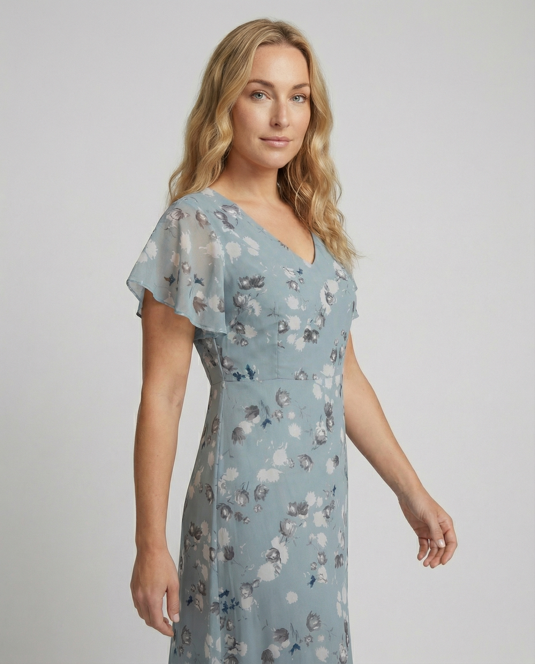 Blommig Maxiklänning med Butterfly-ärm för Sommarfest | Eva Jonsson-Eva Jonsson