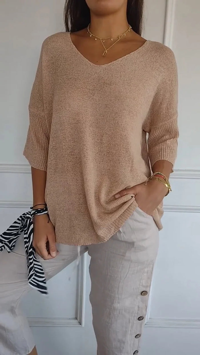 Blus - Halvärmad - Löst sittande - Tröja - Damkläder-Eva Jonsson