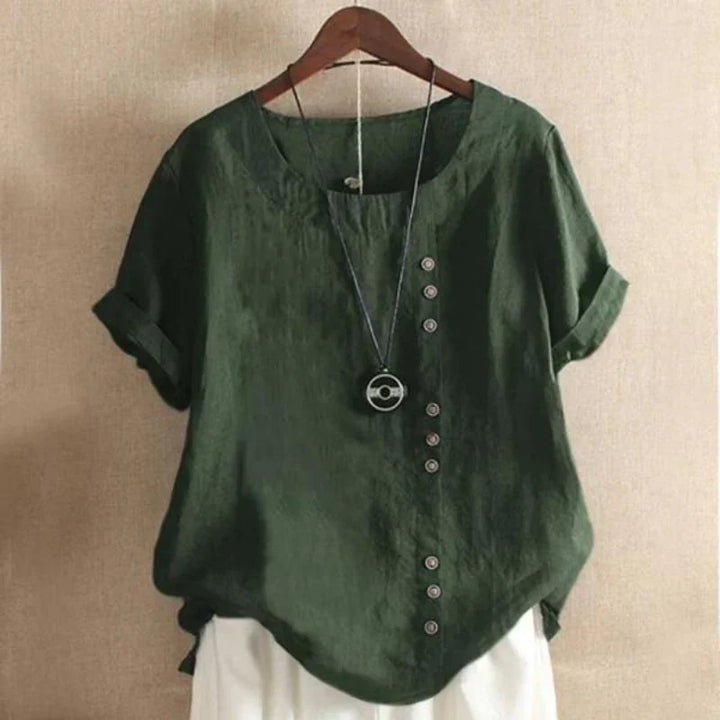 Blus för kvinnor - Löst sittande - Kortärmad - Överdimensionerad blus - Sommartoppar för damer-Eva Jonsson