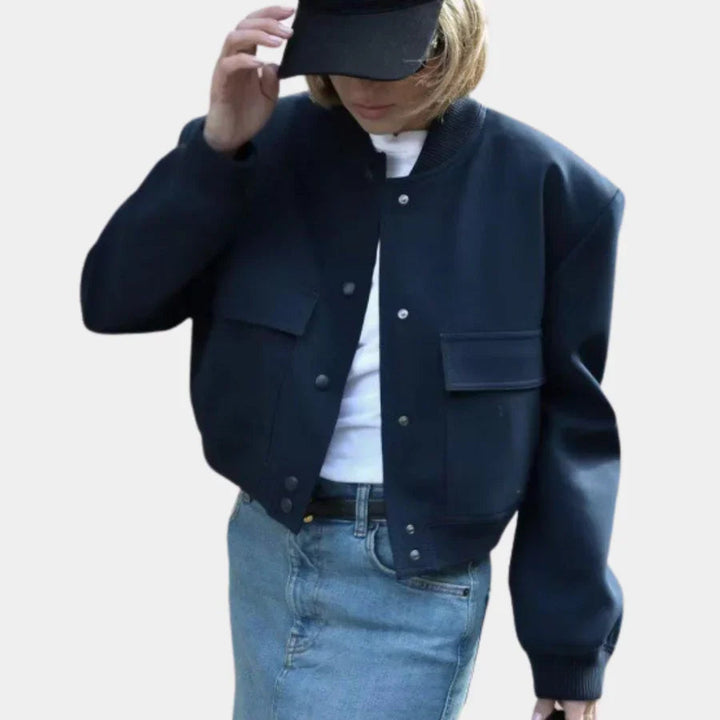 Bomberjacka - Kort - Knäppt - Höstjacka - Damjacka-Eva Jonsson