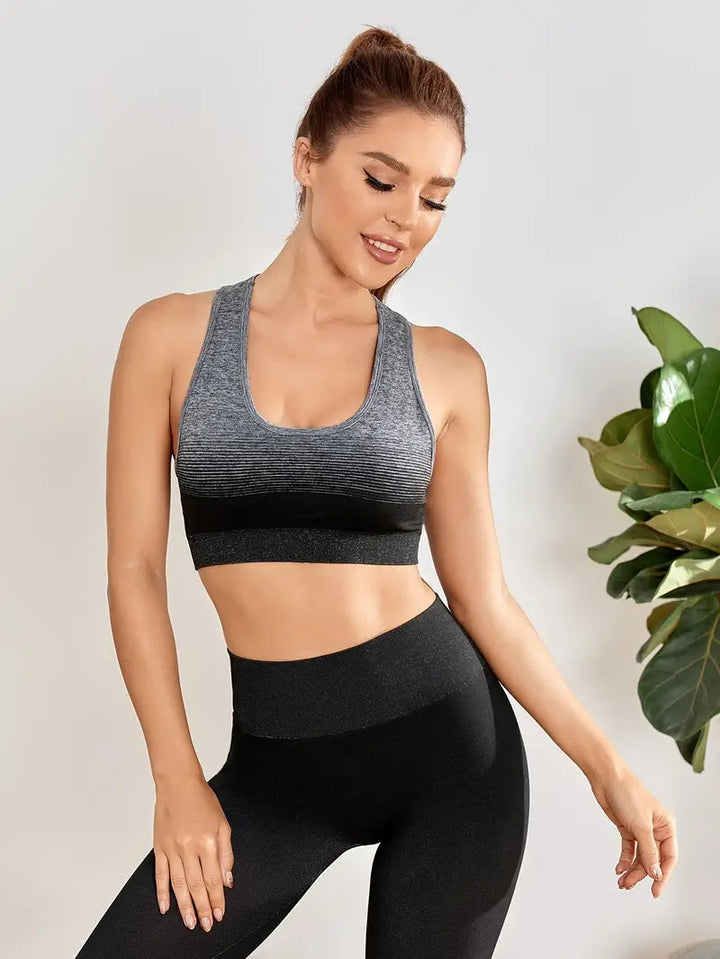Briallen Träningsoutfit | Ombre Fitness-set i 2 delar för kvinnor-Eva Jonsson