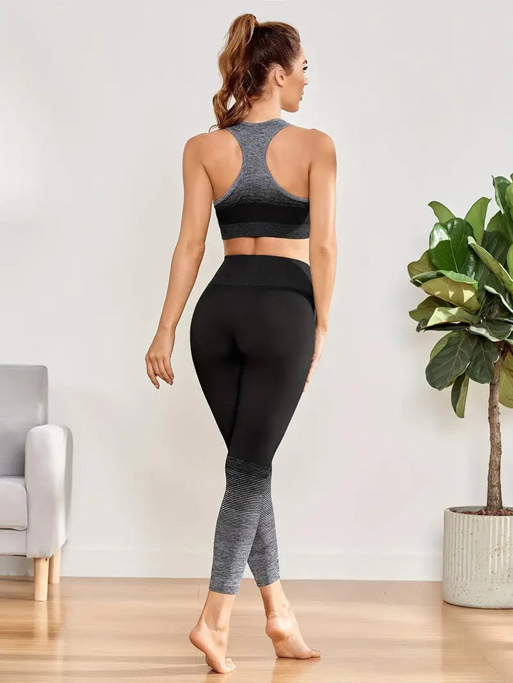 Briallen Träningsoutfit | Ombre Fitness-set i 2 delar för kvinnor-Eva Jonsson