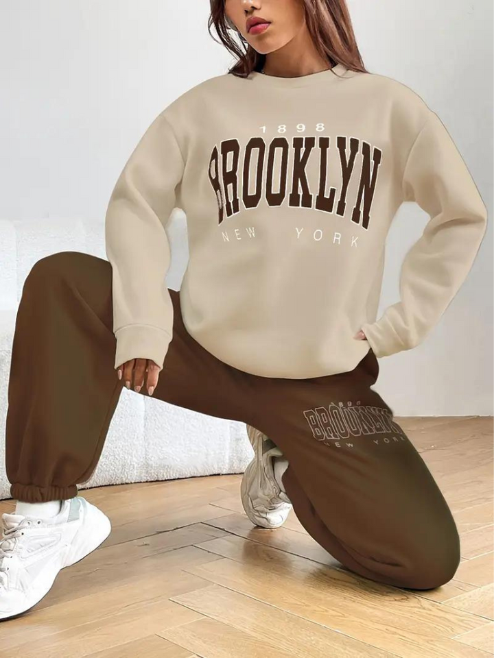 Brooklyn Träningsoverall | Dam Casual varm tröja med huva-Eva Jonsson