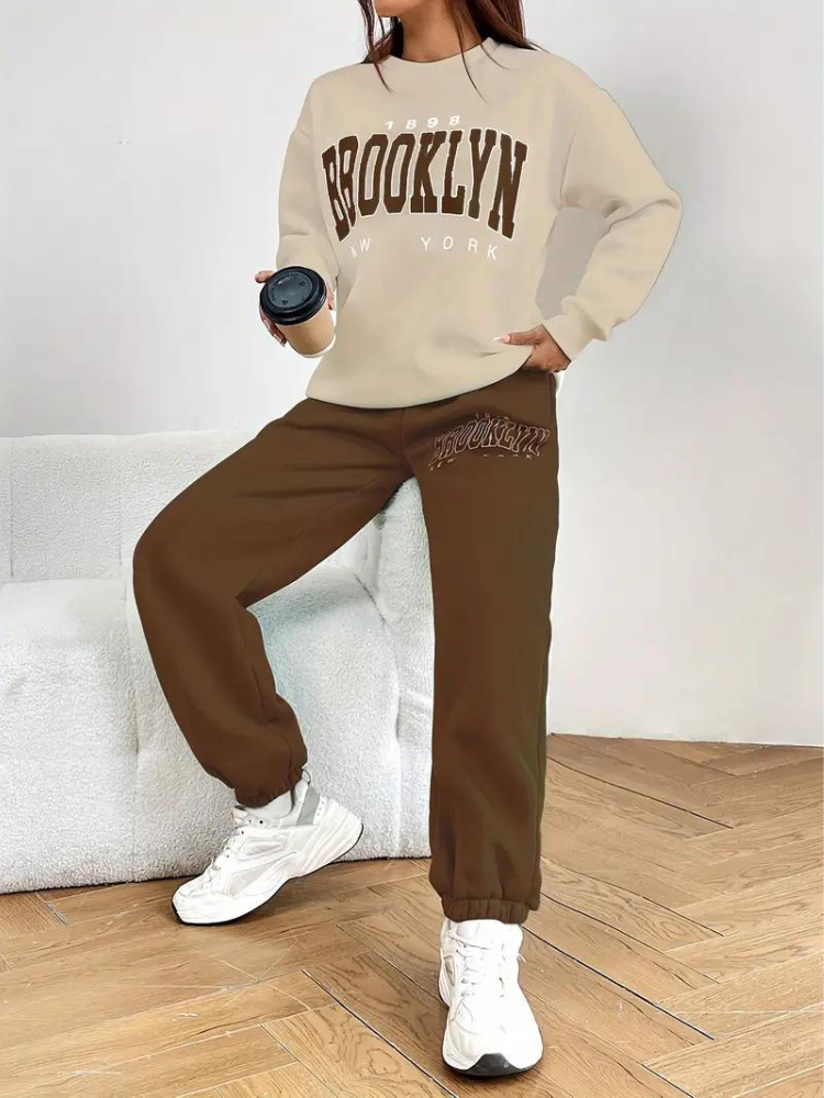 Brooklyn Träningsoverall | Dam Casual varm tröja med huva-Eva Jonsson