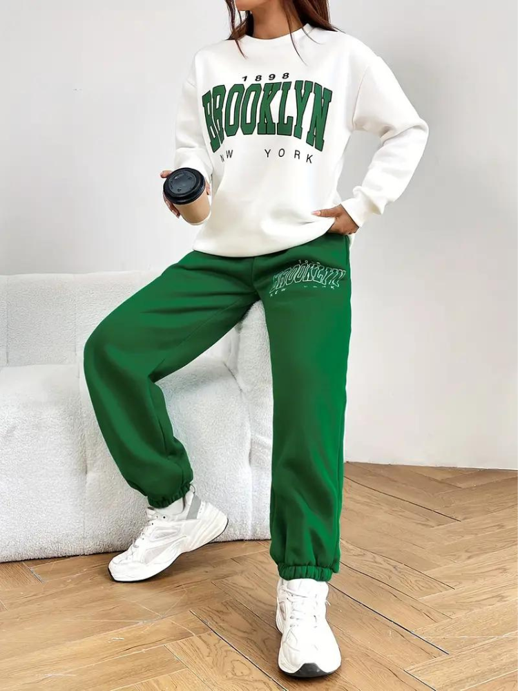 Brooklyn Träningsoverall | Dam Casual varm tröja med huva-Eva Jonsson