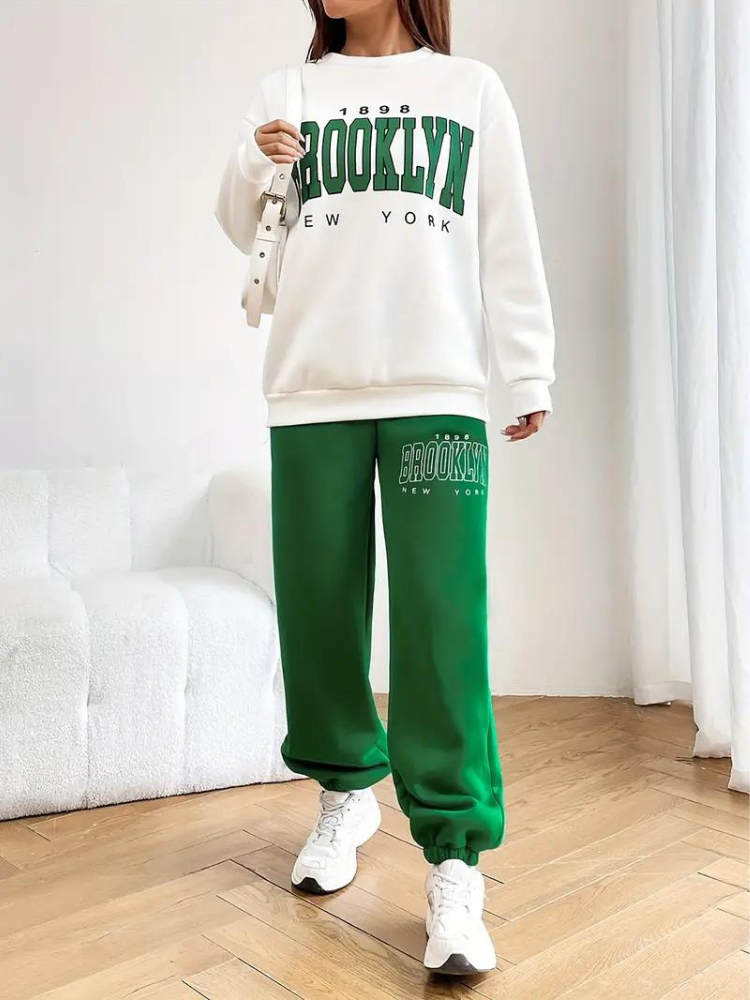 Brooklyn Träningsoverall | Dam Casual varm tröja med huva-Eva Jonsson