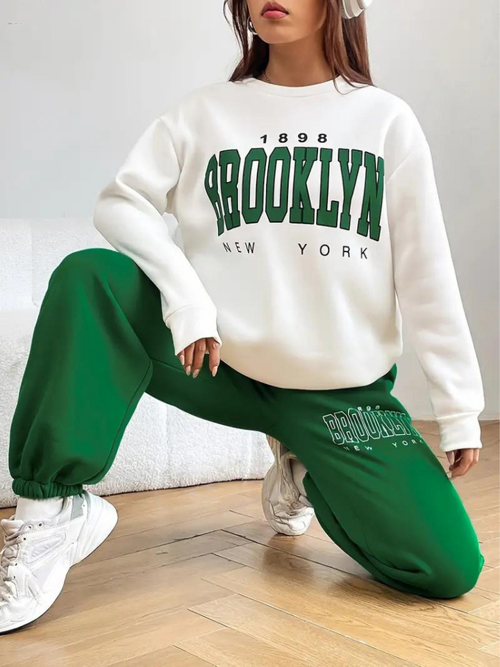 Brooklyn Träningsoverall | Dam Casual varm tröja med huva-Eva Jonsson