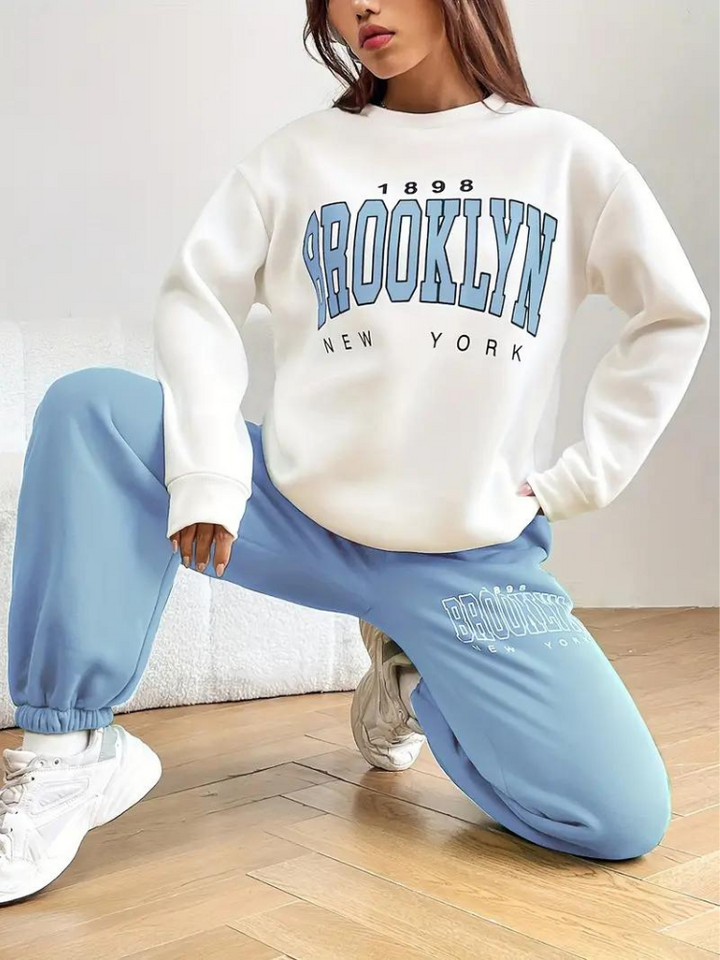 Brooklyn Träningsoverall | Dam Casual varm tröja med huva-Eva Jonsson