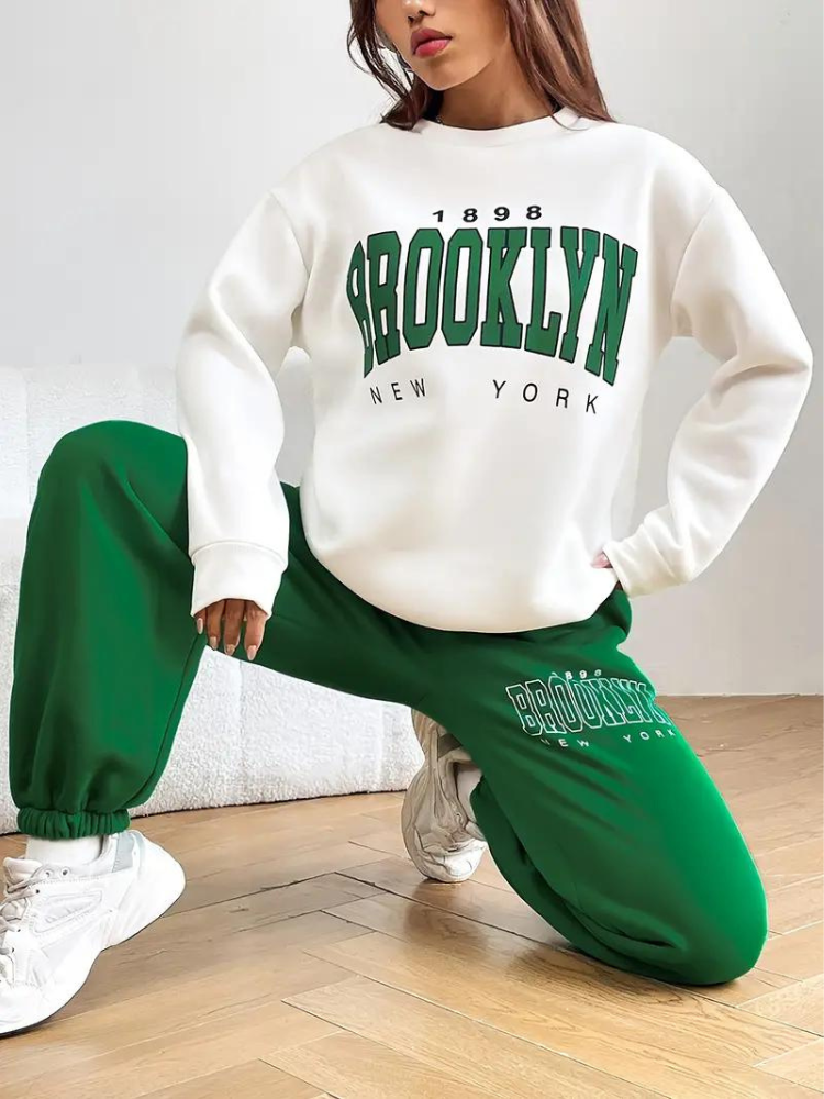 Brooklyn Träningsoverall | Dam Casual varm tröja med huva-Eva Jonsson
