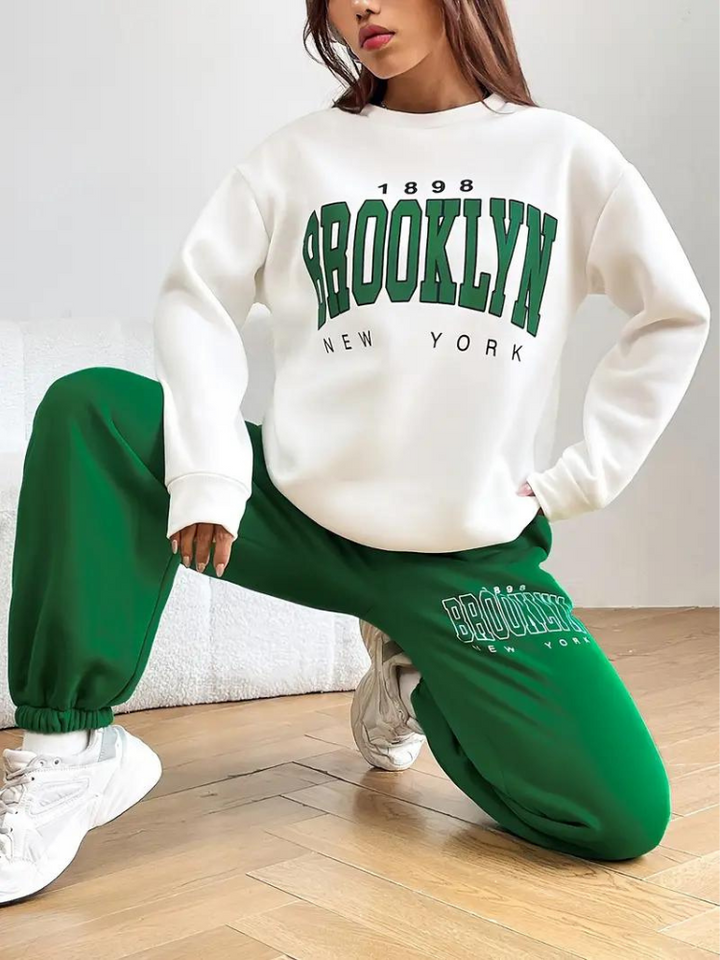 Brooklyn Träningsoverall | Dam Casual varm tröja med huva-Eva Jonsson