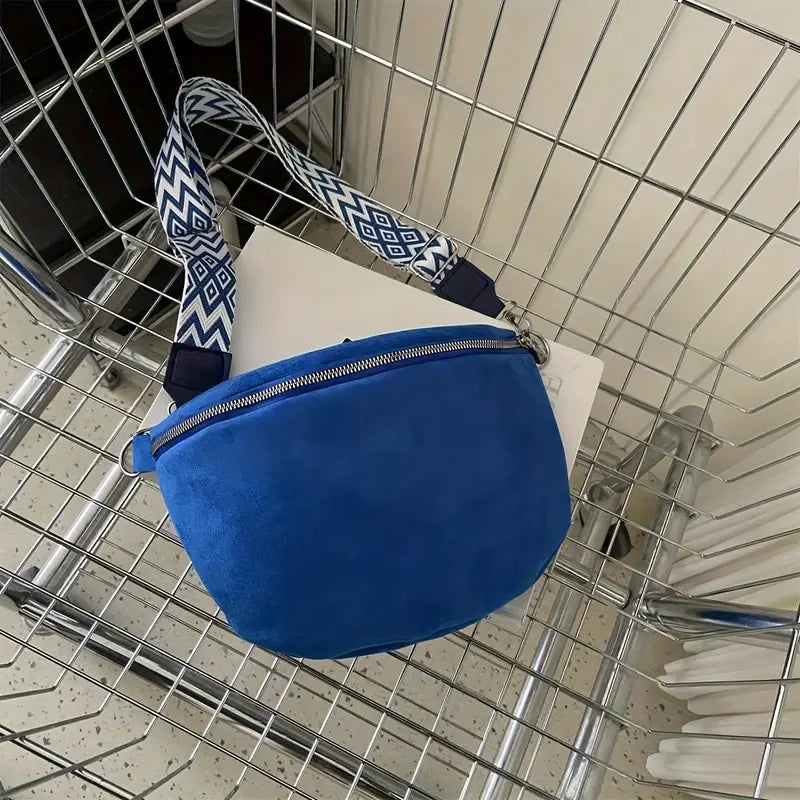 Bumsväska - Dragkedja - Bred rem - Crescent väska - Crossbody-väska-Eva Jonsson