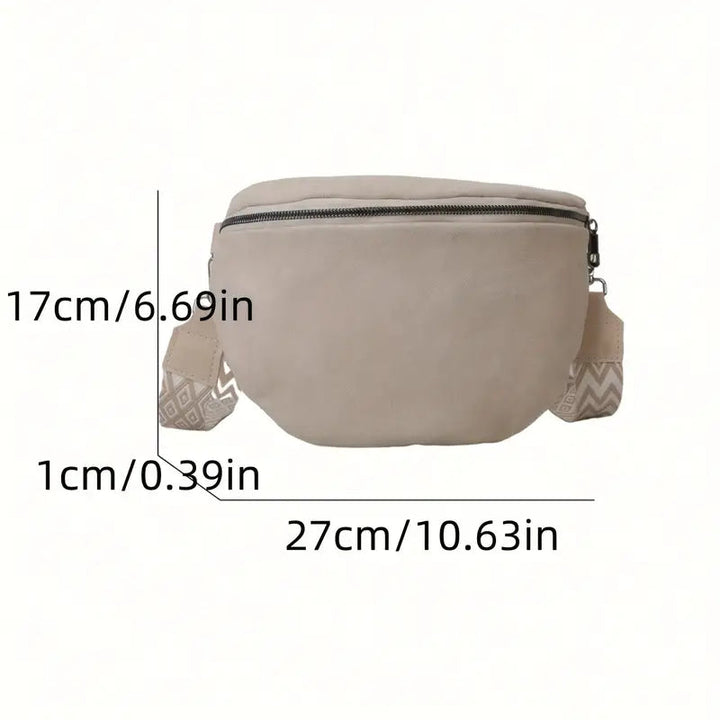 Bumsväska - Dragkedja - Bred rem - Crescent väska - Crossbody-väska-Eva Jonsson