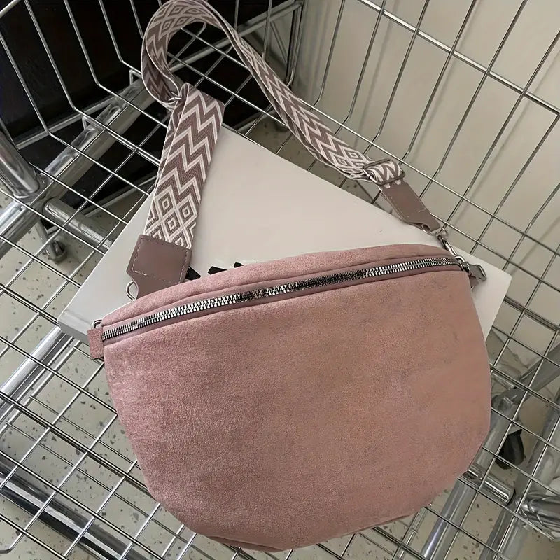 Bumsväska - Dragkedja - Bred rem - Crescent väska - Crossbody-väska-Eva Jonsson