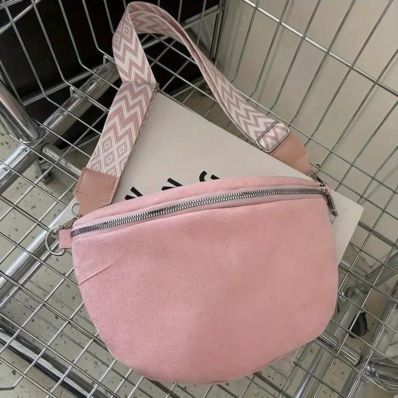 Bumsväska - Dragkedja - Bred rem - Crescent väska - Crossbody-väska-Eva Jonsson