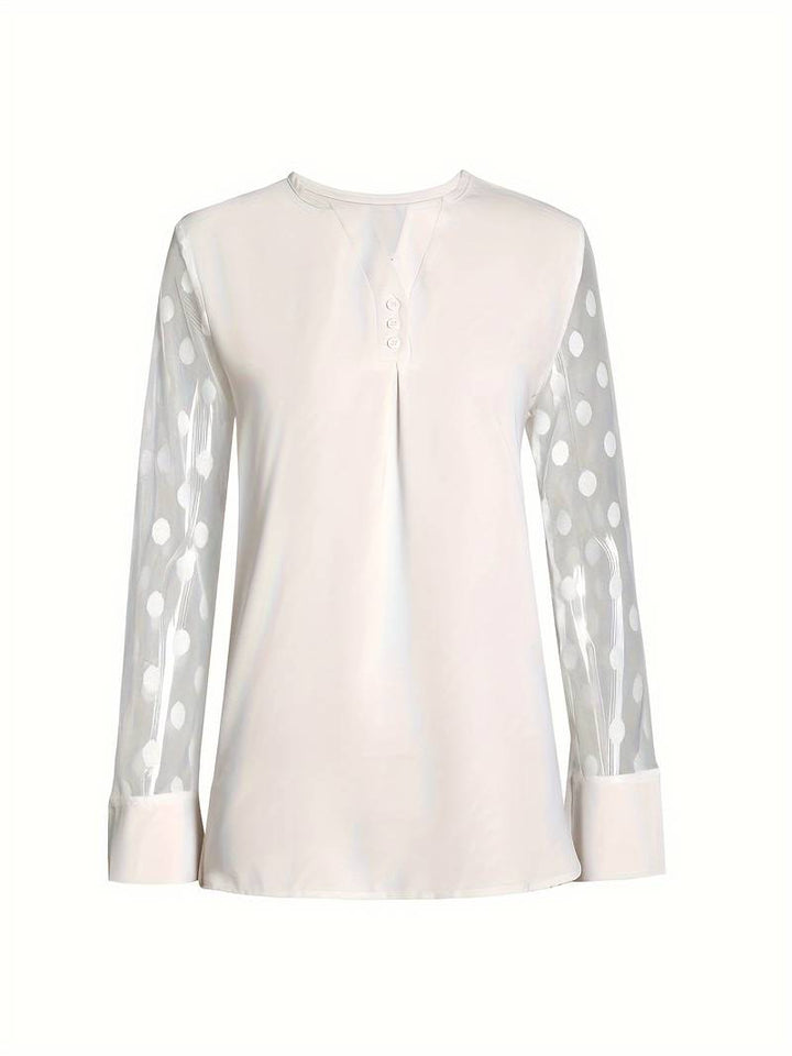 Camicetta - Maniche trasparenti - Vestibilità ampia - Top a maniche lunghe - Abbigliamento donna-Eva Jonsson