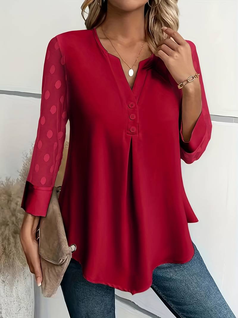 Camicetta - Maniche trasparenti - Vestibilità ampia - Top a maniche lunghe - Abbigliamento donna-Eva Jonsson