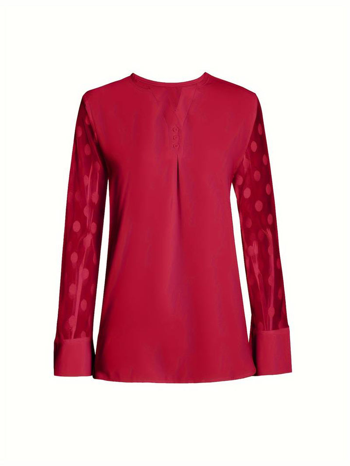 Camicetta - Maniche trasparenti - Vestibilità ampia - Top a maniche lunghe - Abbigliamento donna-Eva Jonsson