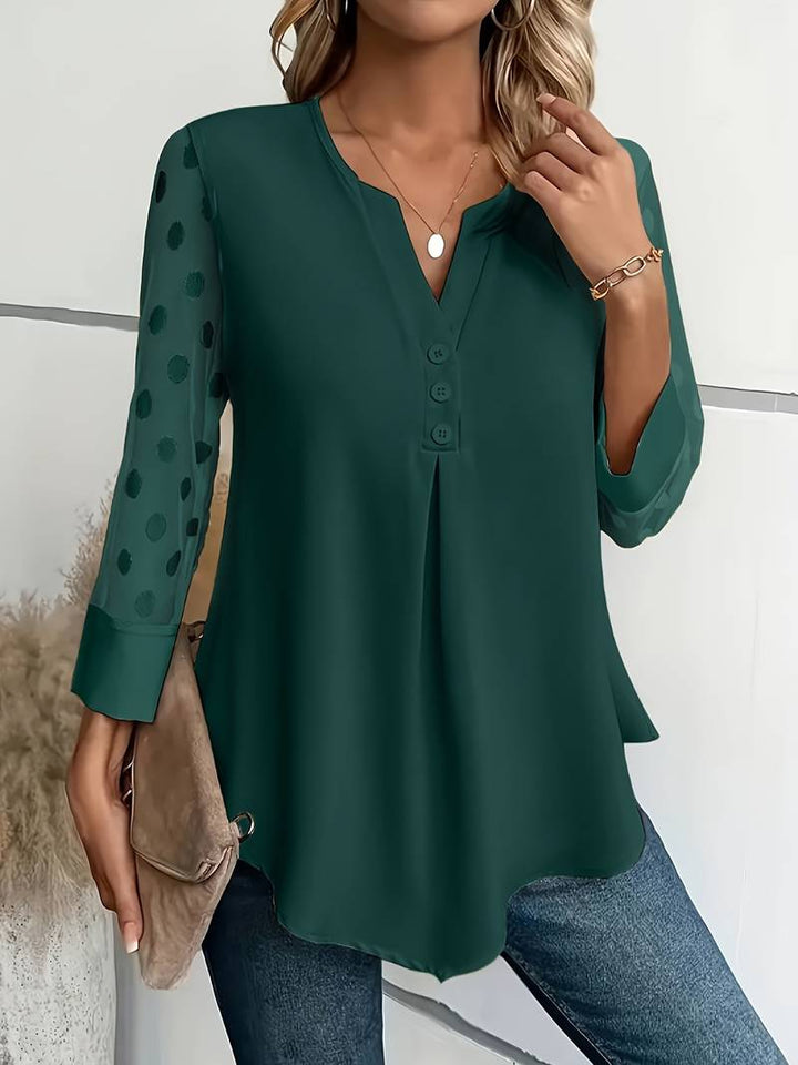 Camicetta - Maniche trasparenti - Vestibilità ampia - Top a maniche lunghe - Abbigliamento donna-Eva Jonsson