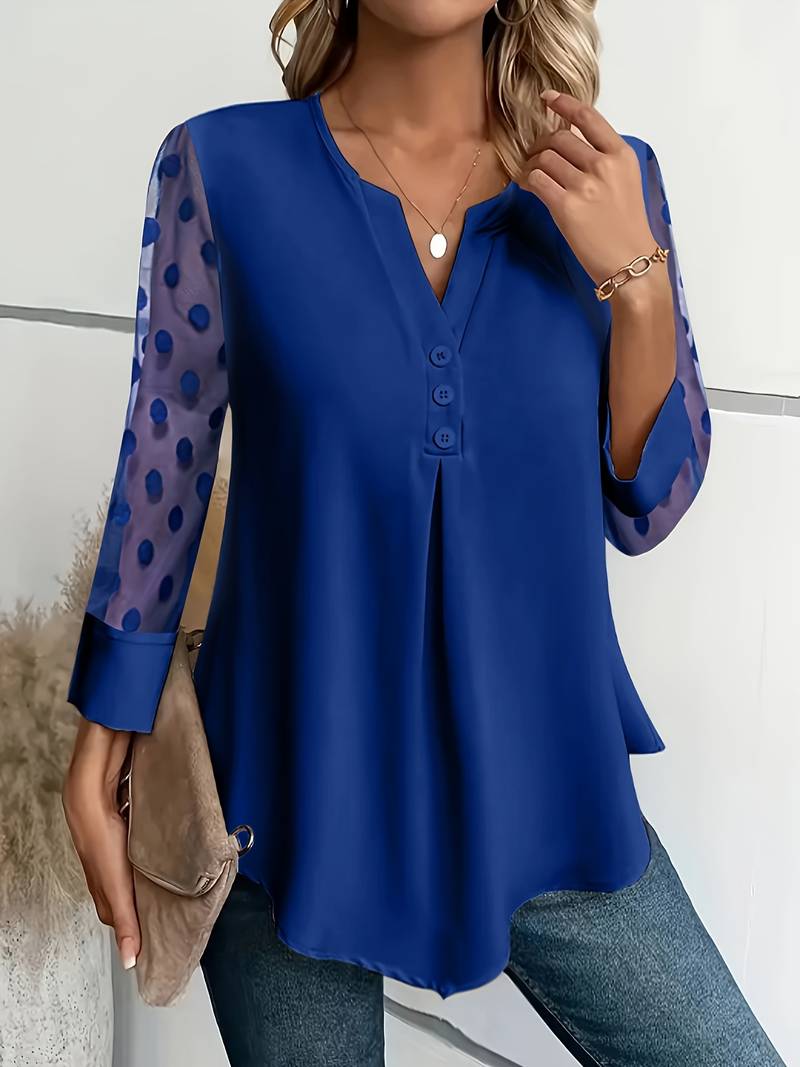 Camicetta - Maniche trasparenti - Vestibilità ampia - Top a maniche lunghe - Abbigliamento donna-Eva Jonsson