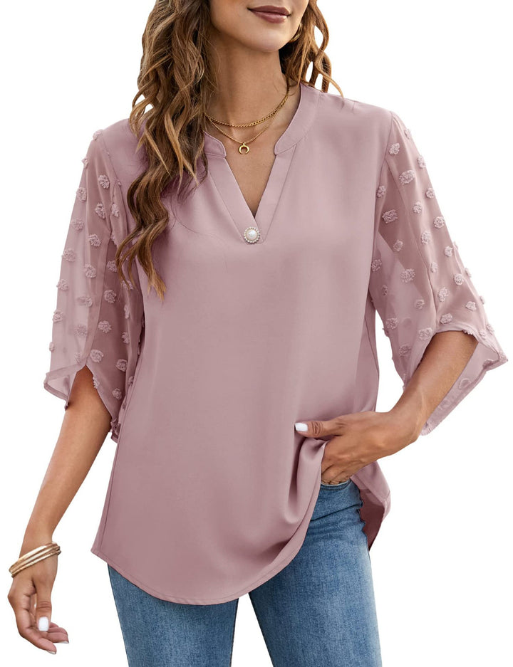 Camicetta - Maniche trasparenti - Vestibilità ampia - Top a maniche lunghe - Abbigliamento donna-Eva Jonsson