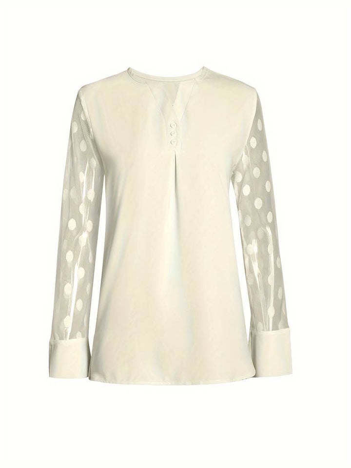 Camicetta - Maniche trasparenti - Vestibilità ampia - Top a maniche lunghe - Abbigliamento donna-Eva Jonsson