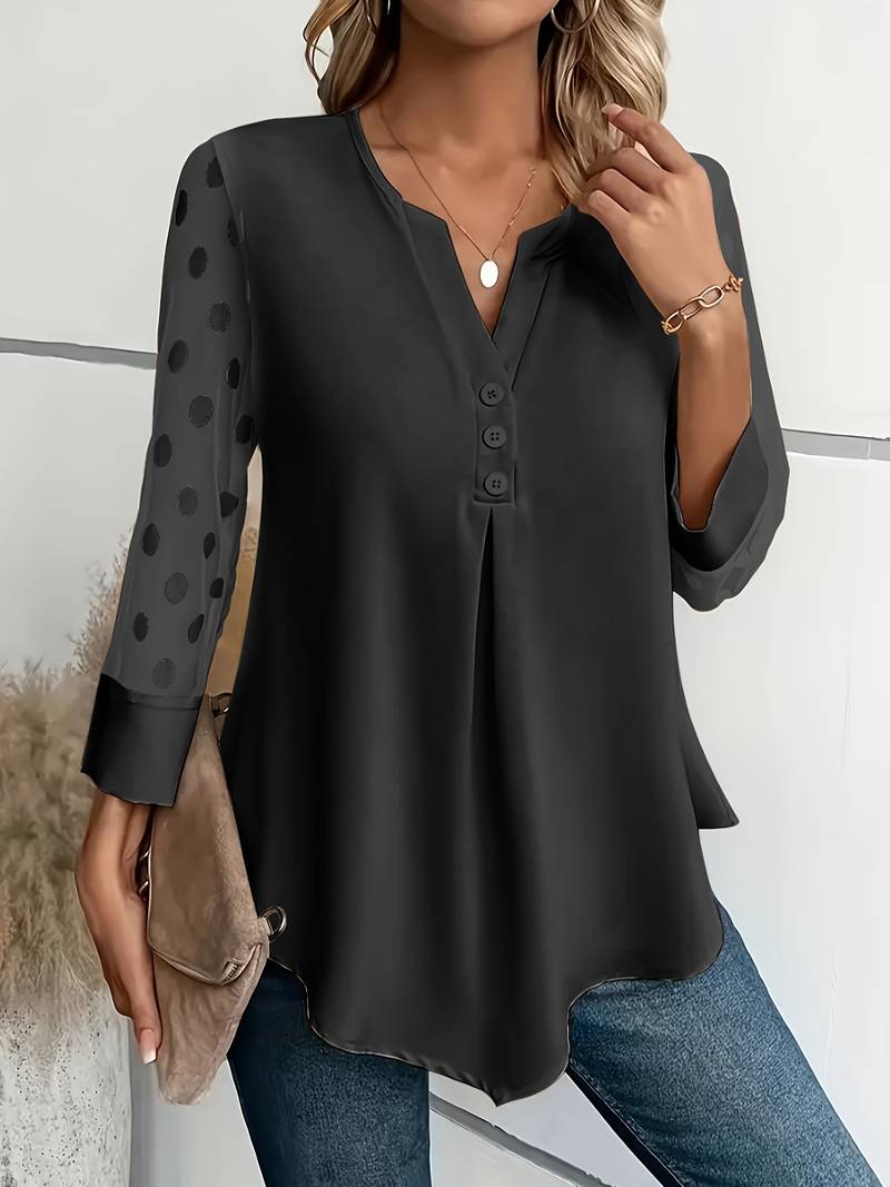 Camicetta - Maniche trasparenti - Vestibilità ampia - Top a maniche lunghe - Abbigliamento donna-Eva Jonsson