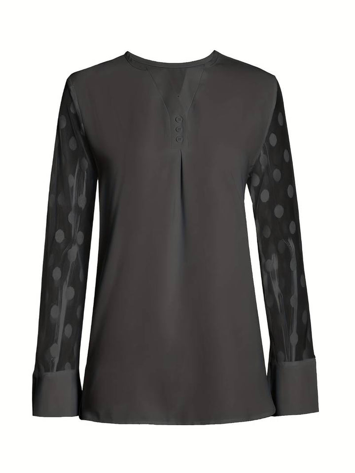 Camicetta - Maniche trasparenti - Vestibilità ampia - Top a maniche lunghe - Abbigliamento donna-Eva Jonsson