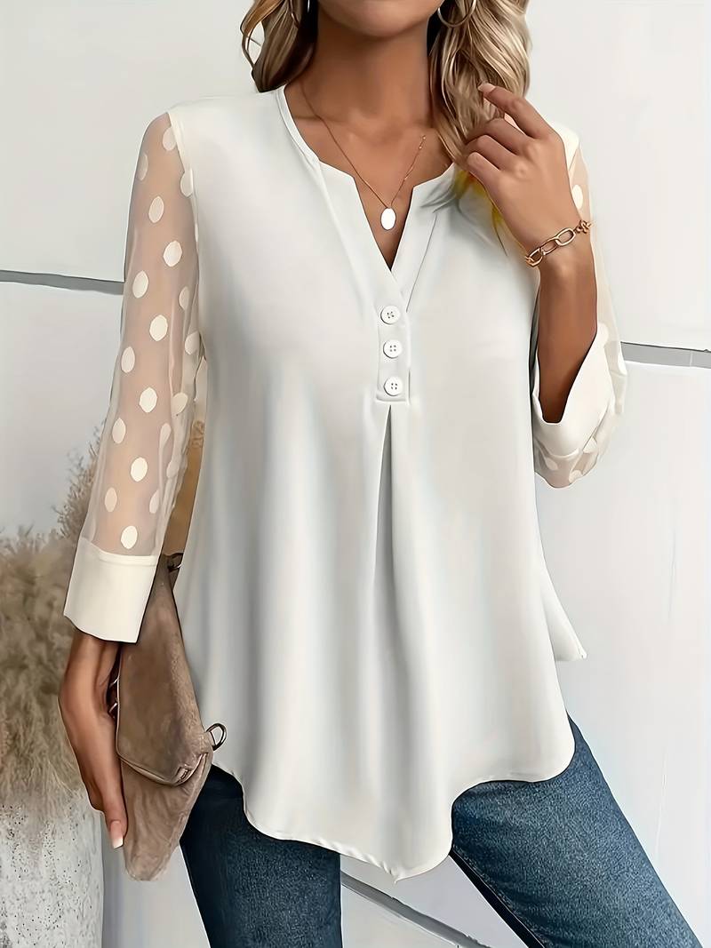 Camicetta - Maniche trasparenti - Vestibilità ampia - Top a maniche lunghe - Abbigliamento donna-Eva Jonsson