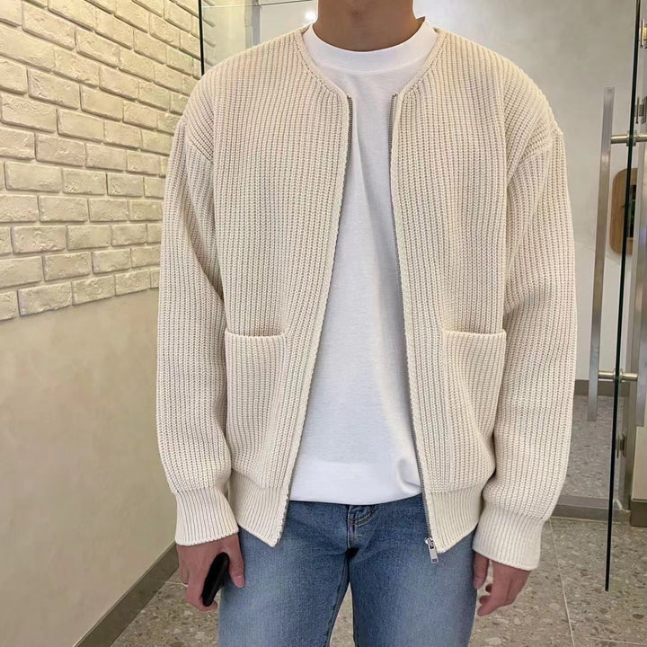 Cardigan med dragkedja | Långärmad | Varm | Stickad Cardigan | Herrstickat-Eva Jonsson