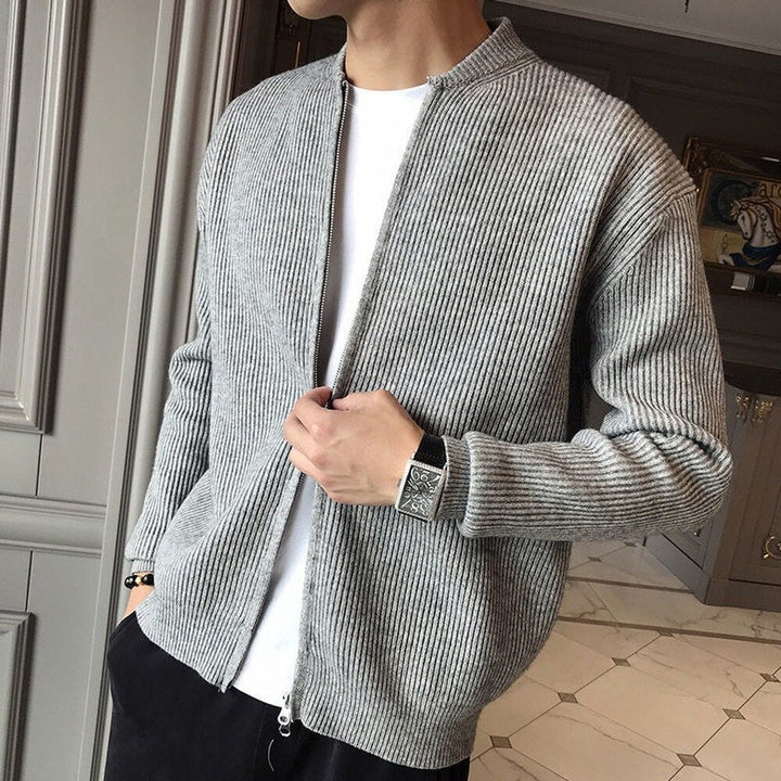Cardigan med dragkedja - Varm - Långärmad - Stickad Cardigan - Cardigan för män-Eva Jonsson