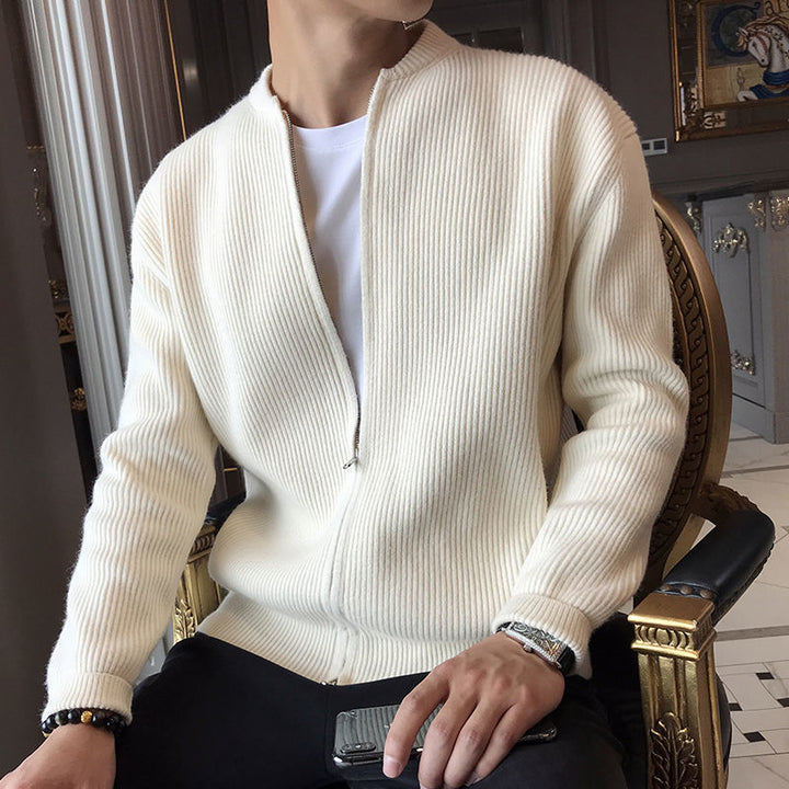 Cardigan med dragkedja - Varm - Långärmad - Stickad Cardigan - Cardigan för män-Eva Jonsson