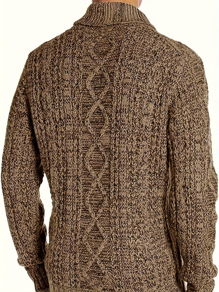 Cardigan med dragkedja - Varm stickad vintercardigan med full dragkedja för män-Eva Jonsson