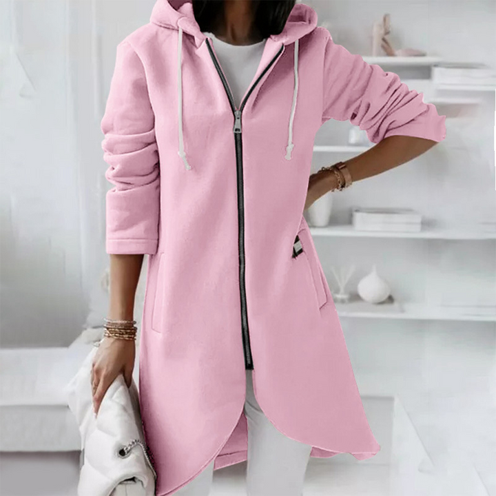 Cardigan med huvtröja - Hel dragkedja - Lång - Hoodie med dragkedja - Damkläder-Eva Jonsson