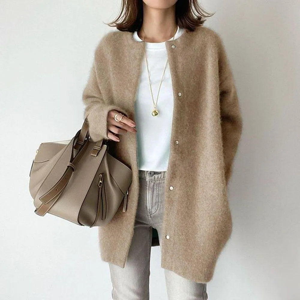 Cardiganjacka - Knäppt - Varm - Oversized Cardigan - Cardigan för dam-Eva Jonsson