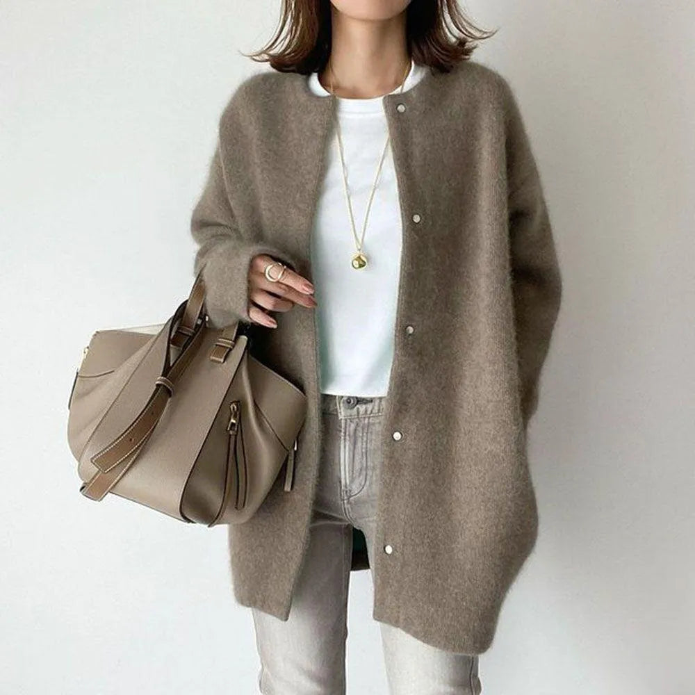 Cardiganjacka - Knäppt - Varm - Oversized Cardigan - Cardigan för dam-Eva Jonsson