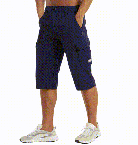 Cargo Shorts - Elastisk midja för män - Cargo Byxor med fickor-Eva Jonsson