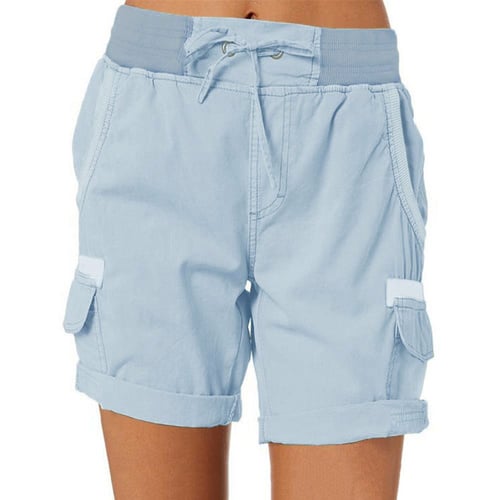 Cargo Shorts - Högmidjade fritidsshorts med dragsko för kvinnor-Eva Jonsson